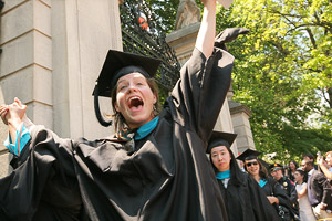 Cheering graduates