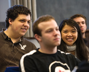 students laughing