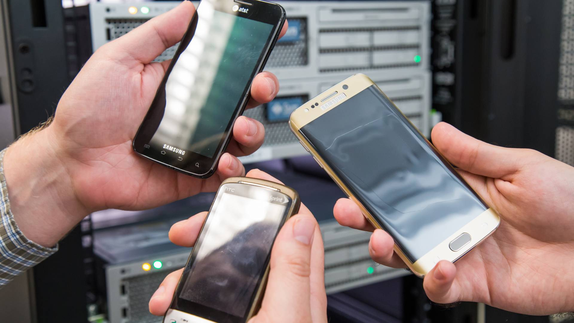 Three smartphones