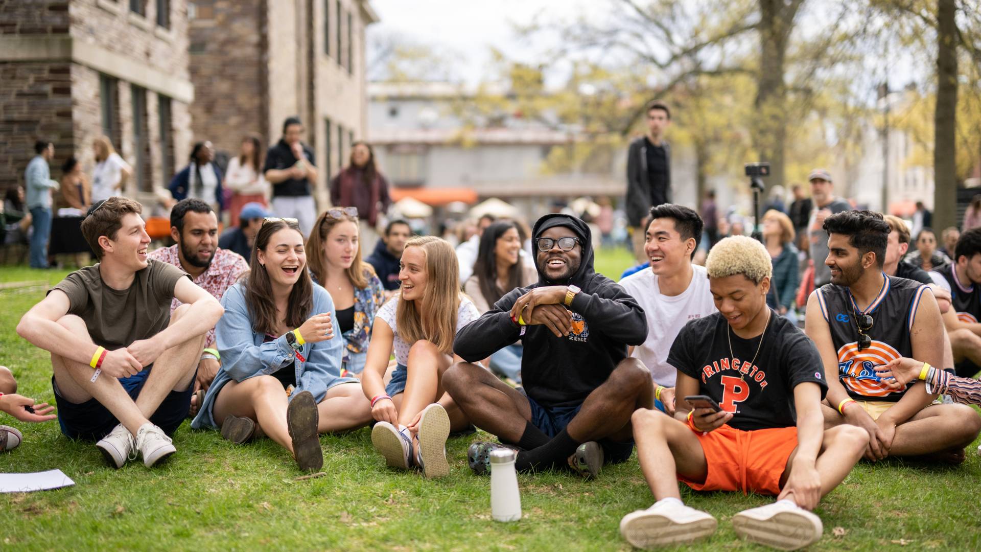 Students at Porchfest