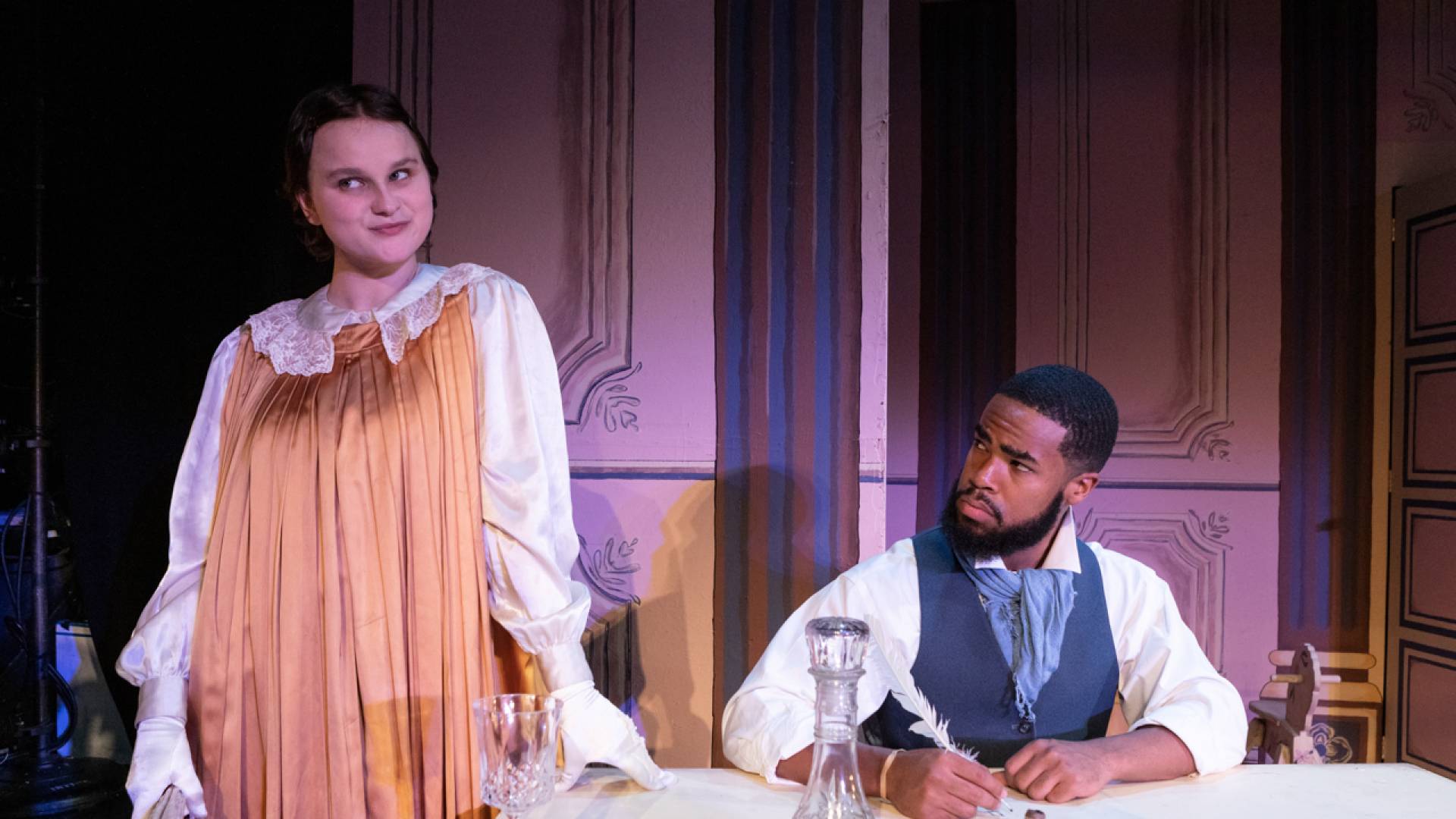 Two actors on stage