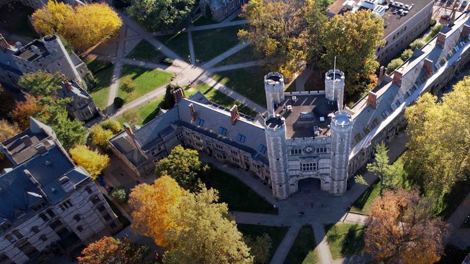 Princeton University from afar.