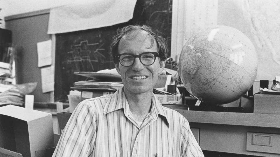 William Jason Morgan in his Guyot Hall office