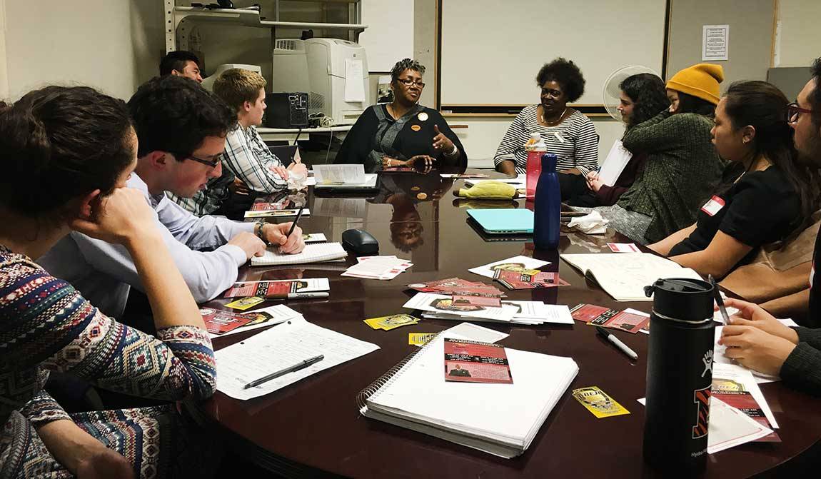 Students on the Breakout Princeton trip "The Great (Racial) Recession: Causes, Consequences...Closure?" traveled to Boston and met with the Black Economic Justice Institute to understand more about the organization's efforts to empower, educate and mobilize the city's African-American community. The team met with founder Priscilla Flint-Banks and coordinator Sheila Blalock.
