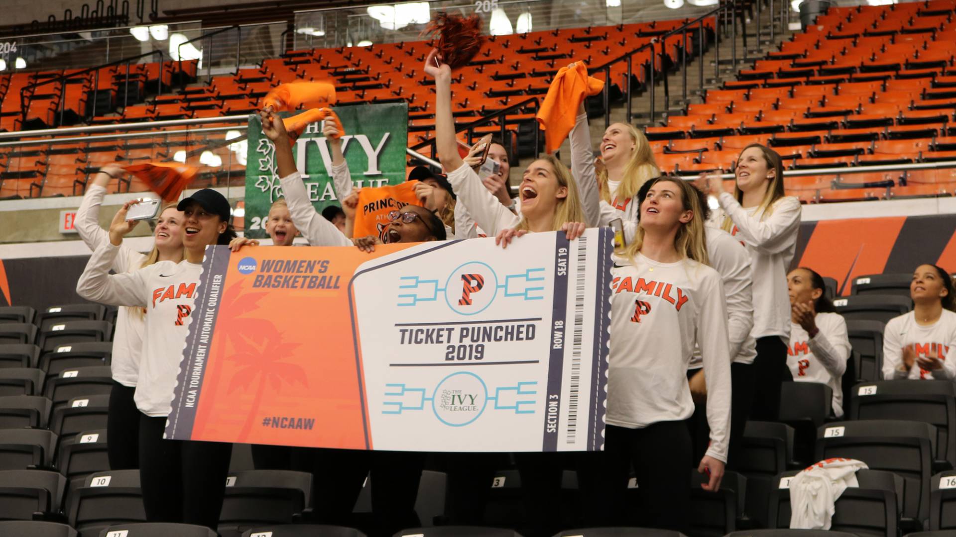 Students cheering for women's basketball