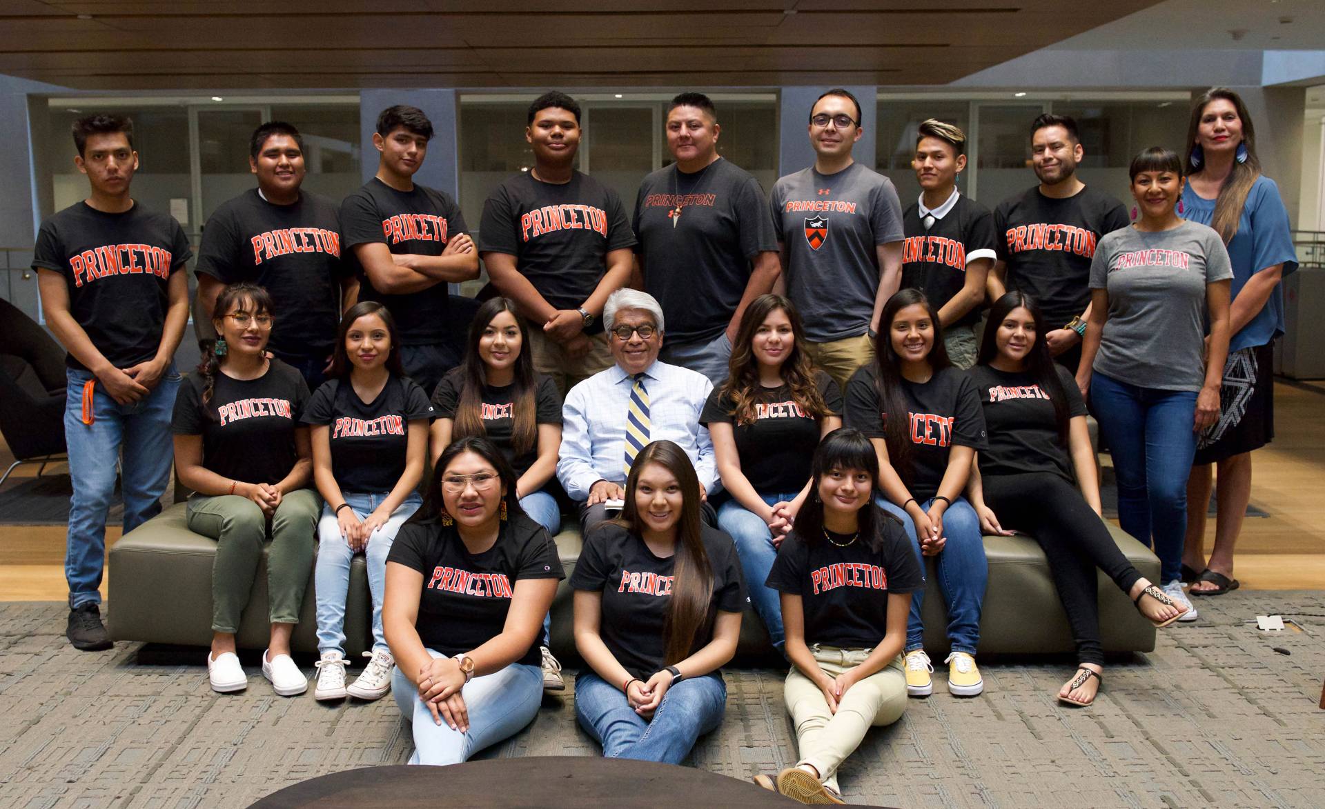 A group of students pose for a photo 