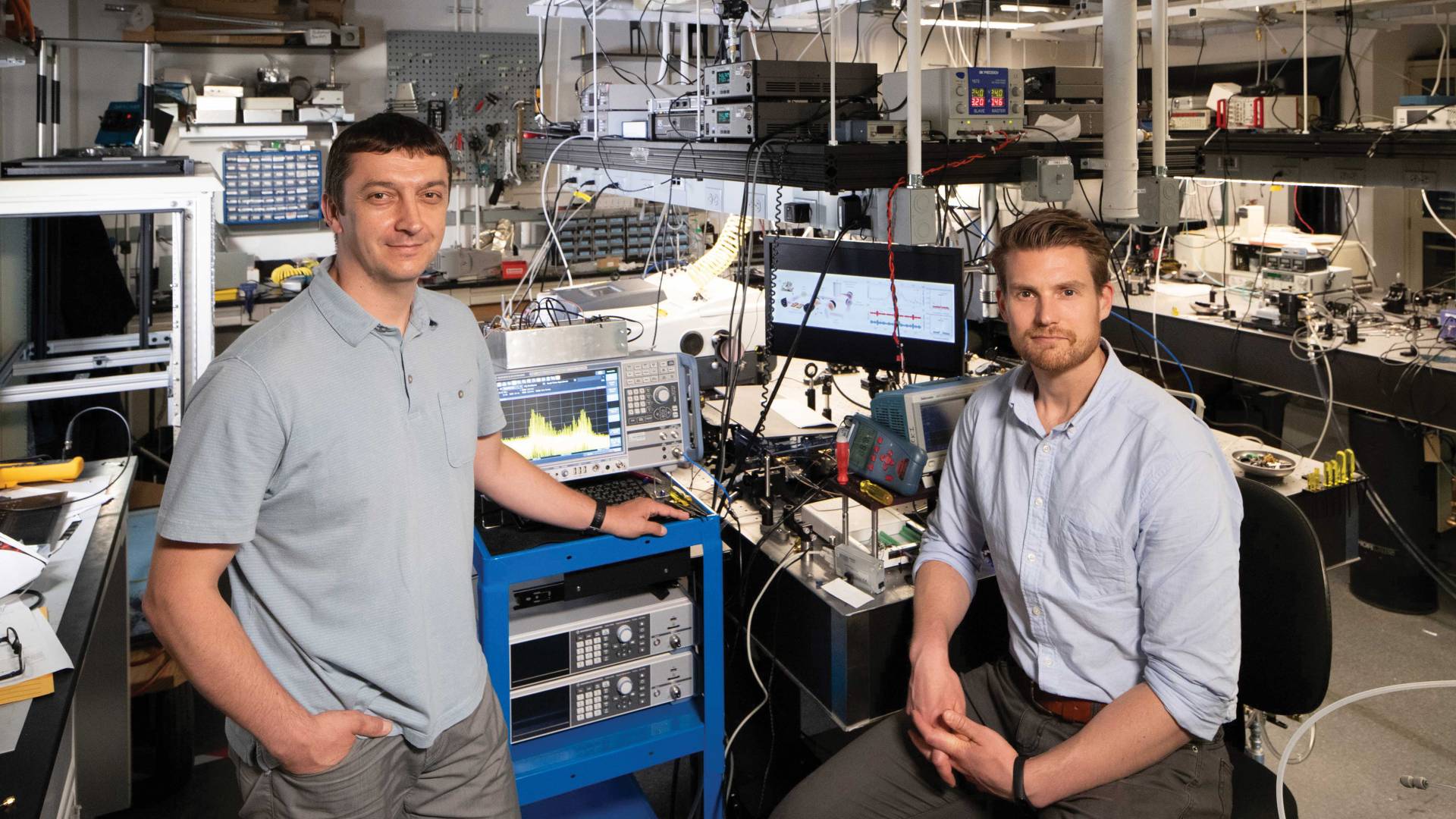 Researchers in lab