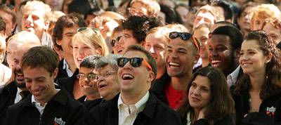 Students laughing