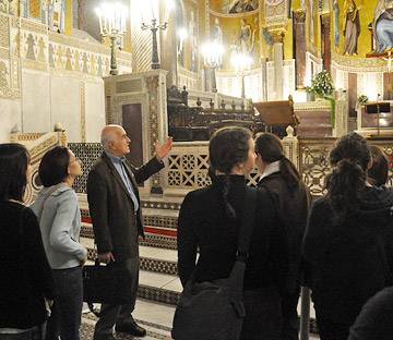 touring a cathedral
