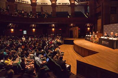 Nobel press conference full crowd