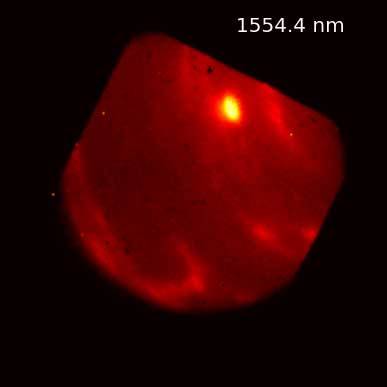 CHARIS spectrograph of vapor clouds moving across a section of the planet Neptune
