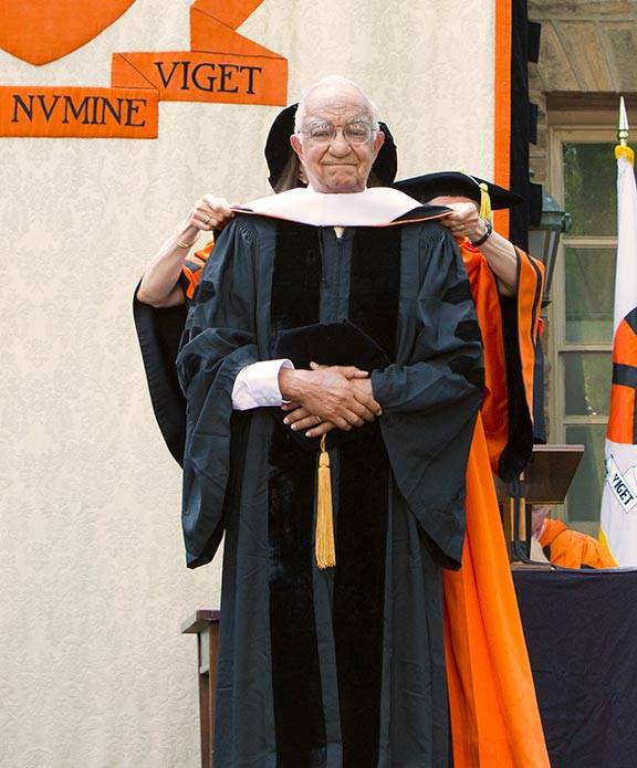 Rivers receives an honorary degree onstage
