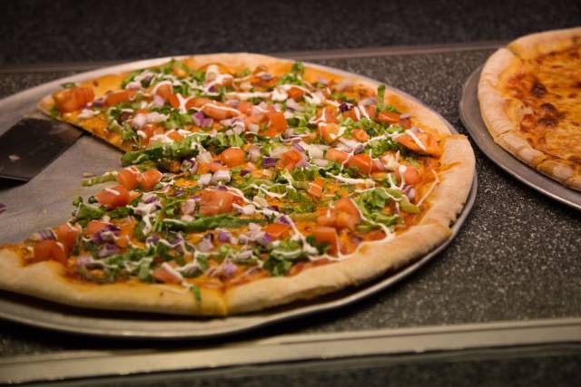 Pizza on table